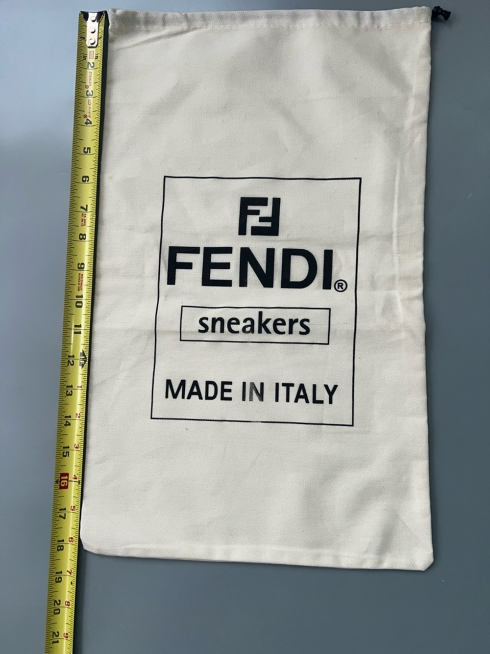 Fendi White and Black Logo Sneaker Dust Bag